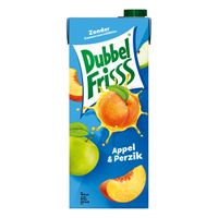 Fruitdrank DubbelFrisss appel perzik pak 1500ml