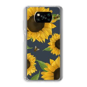 Sunflower and bees: Xiaomi Poco X3 NFC Transparant Hoesje