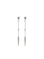 Saint Laurent boucles d'oreilles Opyum YSL serties de strass - Argent