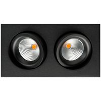 LED inbouwspot 1020 lumen 2x6W zwart draai en kantelbaar 2000 tot 2800K Junistar Square Isosafe SG 901263