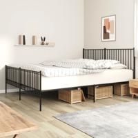 Bedframe met hoofd- en voeteneinde metaal zwart 183x213 cm - thumbnail