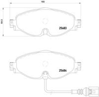 Remmenset, remschijf BREMBO, Remschijftype: Binnen geventileerd, Inbouwplaats: Achteras, u.a. für VW, Seat, Skoda