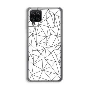 Geometrische lijnen zwart: Samsung Galaxy A12 Transparant Hoesje