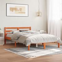 Bedframe zonder matras massief grenenhout wasbruin 150x200 cm - thumbnail