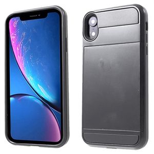 iPhone XR Hybride Hoesje met Schuifkaarthouder - Zwart