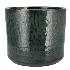 Bloempot - Green Glaze - rond - groen - D23xH26cm - glanzend