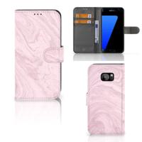 Samsung Galaxy S7 Edge | Bookcase | Marble Pink - Origineel Cadeau Vriendin