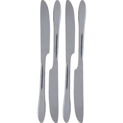 Excellent Houseware - 4x Messen tafelbestek - RVS - 23,5 cm - Tafel dekken - Bestek set - zilver