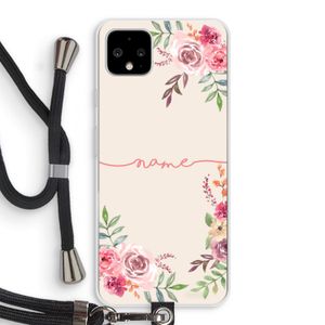 Rozen: Pixel 4 XL Transparant Hoesje met koord