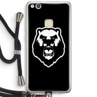Angry Bear (black): Huawei Ascend P10 Lite Transparant Hoesje met koord