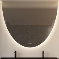 Spiegel Gliss Design Eos 160x120cm Met Ronding Naar Beneden En Spiegelverwarming