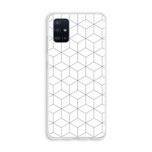 Zwart-witte kubussen: Galaxy A51 4G Transparant Hoesje