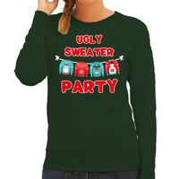 Ugly sweater party Kerstsweater / outfit groen voor dames