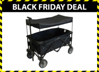 Kynast Bolderkar met dak - Inklapbaar - Zwart