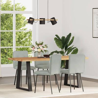 Eetkamerstoelen 4 st fluweel lichtgrijs