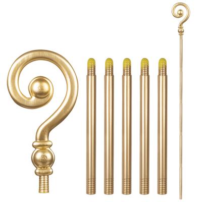 Staf van Sinterklaas - goud - kunststof - 185 cm - 6-delig - Sint kostuum accessoires