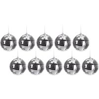 10x Zilveren disco kerstballen 10 cm   -