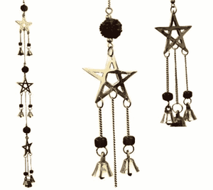 Bellenkoord met Rudraksha en Pentagram Symbolen