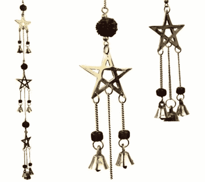 Bellenkoord met Rudraksha en Pentagram Symbolen