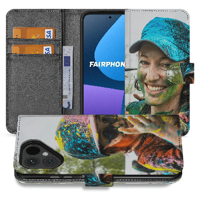 Book Case Hoesje Maken voor de Fairphone 5 | Eigen telefoonhoesje ontwerpen | Op maat gemaakt