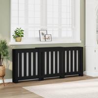 VidaXL Radiatorombouw 205x21,5x83,5 cm bewerkt hout zwart