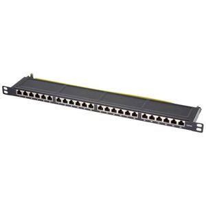 LogiLink NP0063 24 poorten Patchpaneel 483 mm (19) CAT 6A 0.5 HE Zwart