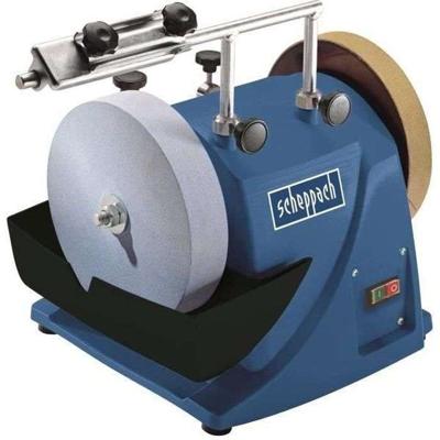 SCHEPPACH Slijpmachine 200 mm 230V, apparaat 70, gradenboog en slijppasta Tiger 2000S