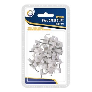 35x Witte kabelclips/kabelklemmen met spijker 12 mm