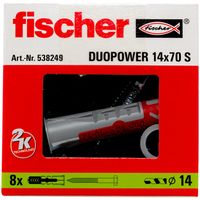 Fischer DuoPower 8 stuk(s) Schroef- & muurplugset 70 mm - thumbnail