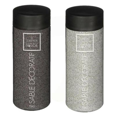 Atmosphera Decoratie zand - 2x potjes - grijs en zwart - 750 gram - Zandkorrels - hobby vulmateriaal