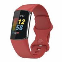 FitBit Charge 5 & 6 Sportbandje met dubbele lus - Rood - Maat: L - thumbnail