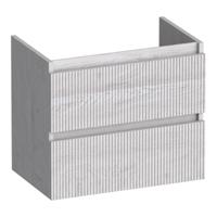 Brauer Joy Wavy - Onderkast Ondiep - 60 cm - met 2 Softclose Lades Greeploos en 1 Sifon Uitsparing - Forest Seashell