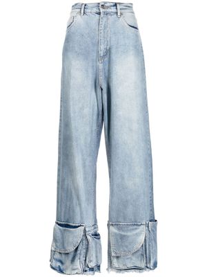 Natasha Zinko jean à poches cargo - Bleu