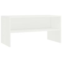 The Living Store TV-meubel Vintage Stijl - 80x40x40cm - Open vak - Wit - Bewerkt Hout