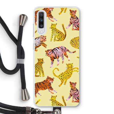 Cute Tigers and Leopards: Samsung Galaxy A70 Transparant Hoesje met koord