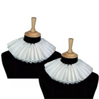 Pietenkraag/page kraag - 2x - wit - papier - Sint en Piet verkleed accessoires