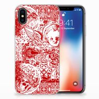 Silicone Back Case Apple iPhone X | Xs Angel Skull Rood