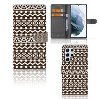 Samsung Galaxy S22 Ultra Telefoon Hoesje Aztec Brown