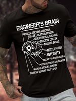 Men's Engineer's Brain Problem-Solving Function Coffee Location Sensor Funny Graphic Printing Text Letters Casual Cotton T-Shirt - thumbnail