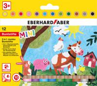 Eberhard Faber EF-518912 Kleurpotlood 3in1 12 Stuks Extra Dikke Kern 10mm - thumbnail