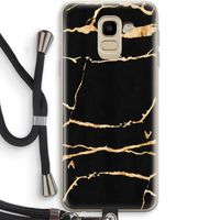 Gouden marmer: Samsung Galaxy J6 (2018) Transparant Hoesje met koord