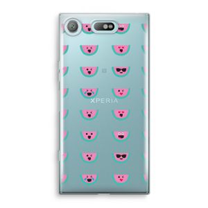 Smiley watermeloenprint: Sony Xperia XZ1 Compact Transparant Hoesje