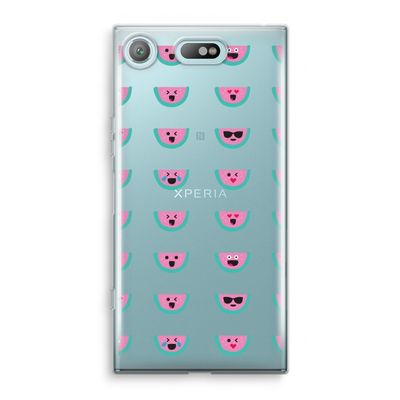 Smiley watermeloenprint: Sony Xperia XZ1 Compact Transparant Hoesje
