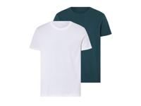 LIVERGY 2 heren T-shirts (donkergroen/wit, XL)