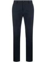 Dolce & Gabbana pantalon en coton stretch à plaque logo - Bleu