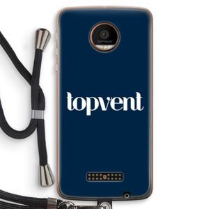 Topvent Navy: Motorola Moto Z Force Transparant Hoesje met koord