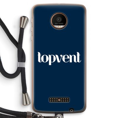 Topvent Navy: Motorola Moto Z Force Transparant Hoesje met koord