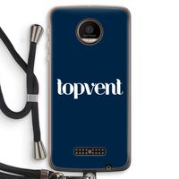 Topvent Navy: Motorola Moto Z Force Transparant Hoesje met koord