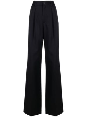 Nili Lotan pantalon ample à détails plissés - Bleu
