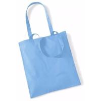 Draagtasje met hengsels - 10x - lichtblauw - 42 x 38 cm - katoen - 10 liter - boodschappen - gymtas